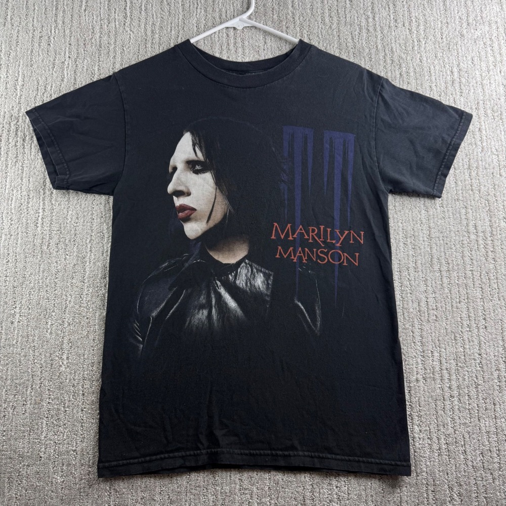 Marilyn Manson Giant Tag Vintage Band T-Shirt Mens Small Black Graphic Tee